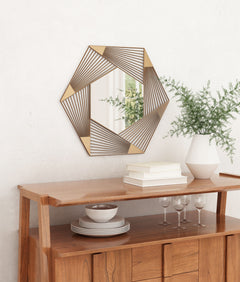 ZUO Aspect Hexagonal Mirror Copper A12205