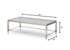 Homeroots Steel And Glass Coffee Table 283428