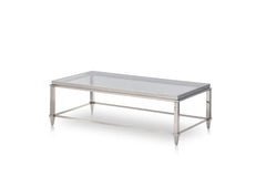 Homeroots Steel And Glass Coffee Table 283428