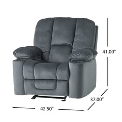 Luxurious Manual Recliner Chair in Silver with Skin-Friendly Fabric and Dual Cup Holders | Cozy Cove Furniture