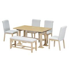 6-Piece Farmhouse Dining Set  | Cozy Cove Furniture