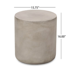 Outdoor Lightweight Concrete Side Table in Light Gray | Cozy Cove Furniture