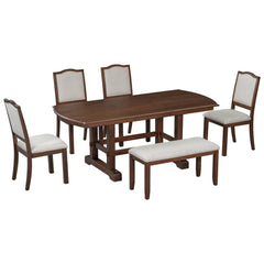 6-Piece Cherry Wood Dining Set – Extendable Table with Removable Leaf | Cozy Cove Furniture | N752S0000097AAD