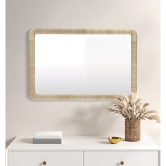 Natural Rattan Rectangle Wall Mirror by Olliix | Cozy Cove Furniture | B035129254