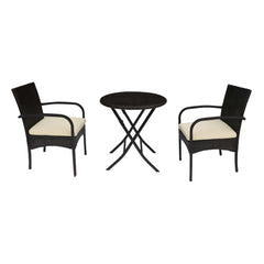 3-Piece Outdoor Bistro Dining Set with Cushioned Chairs | Cozy Cove Furniture