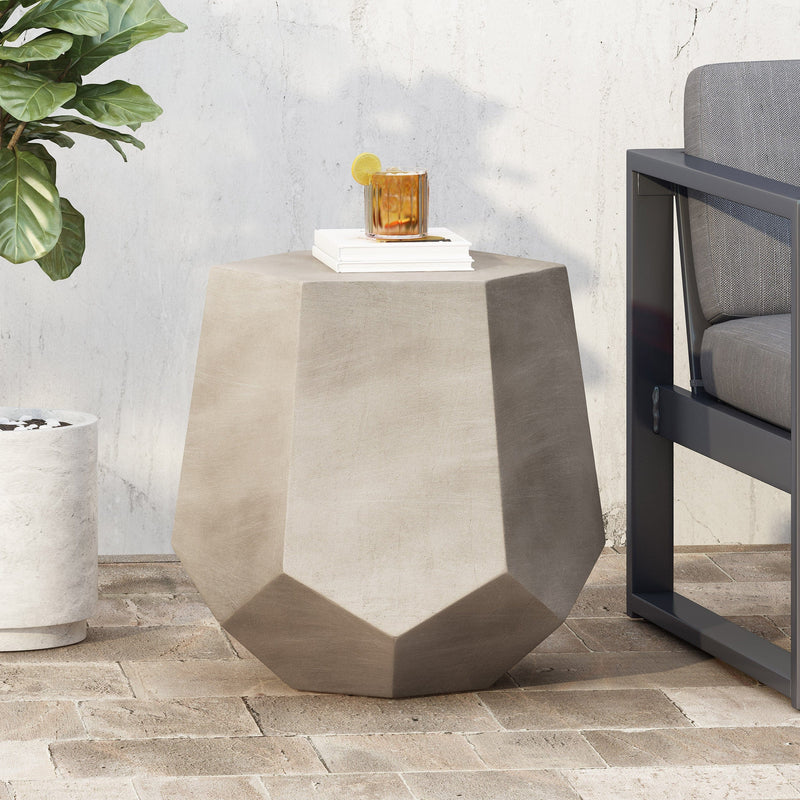 Outdoor Calgary Side Table in Light Grey | Cozy Cove Furniture