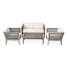 4-Piece Acacia Wood Patio Set | Cozy Cove Furniture