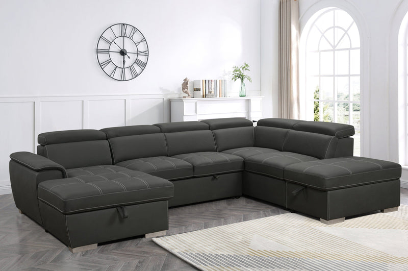 The Cove Meridian | 7-Seater Sectional with Storage, Sleeper, and Adjustable Headrests