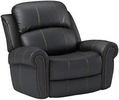 Gliding Recliner with Faux Leather Upholstery in Black | Cozy Cove Furniture