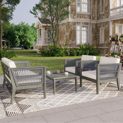 4-Piece Acacia Wood Patio Set | Cozy Cove Furniture