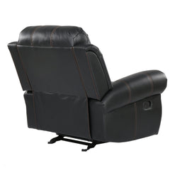 Gliding Recliner with Faux Leather Upholstery in Black | Cozy Cove Furniture