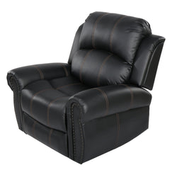 Gliding Recliner with Faux Leather Upholstery in Black | Cozy Cove Furniture