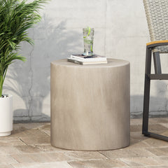 Outdoor Lightweight Concrete Side Table in Light Gray | Cozy Cove Furniture